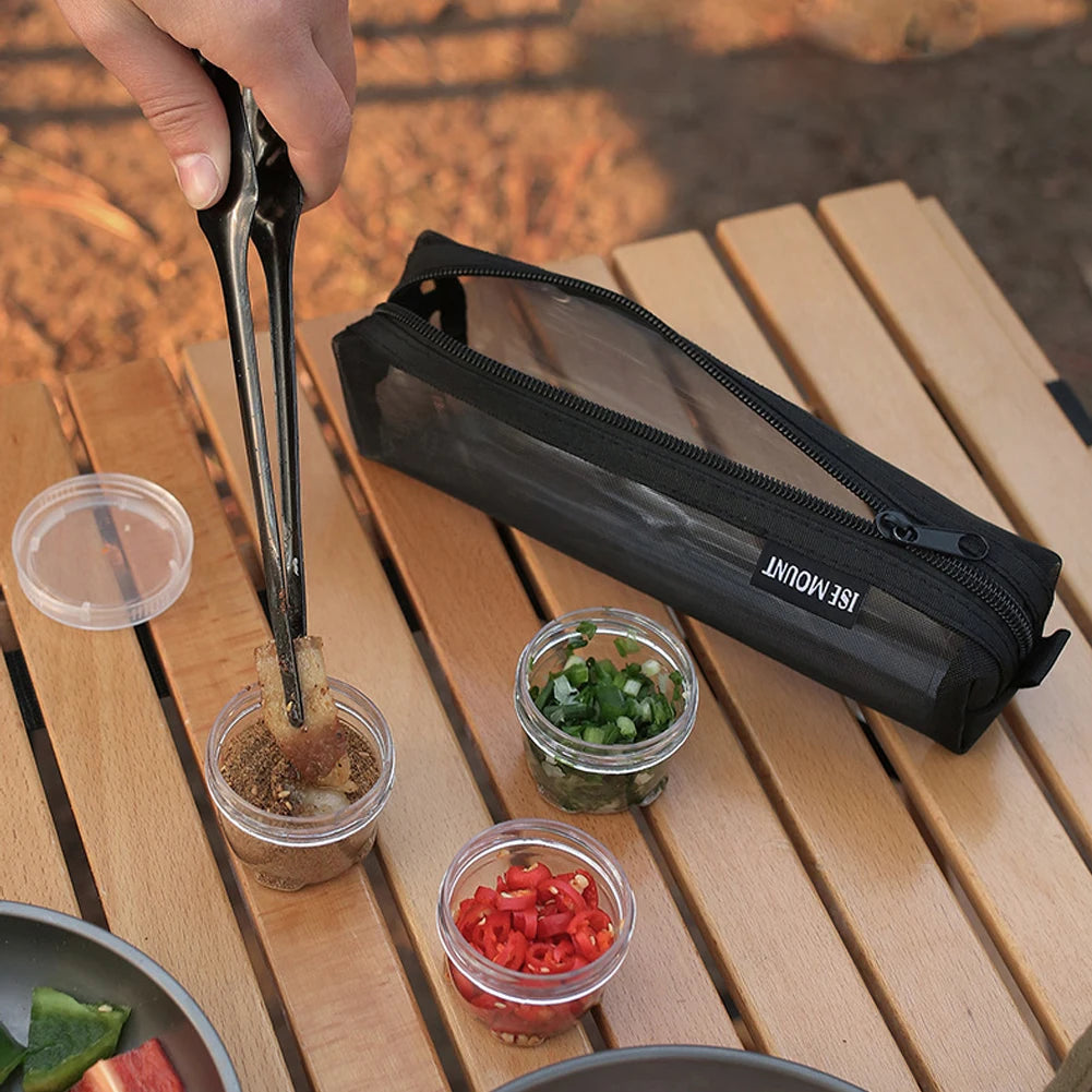 Portable Camping Spice Kit – 5 Clear Bottles