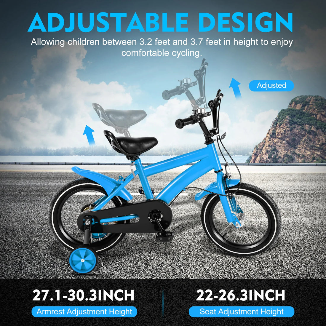 14-Inch Kids Bike with Training Wheels – Adjustable Bicycle for Boys & Girls Ages 2–5