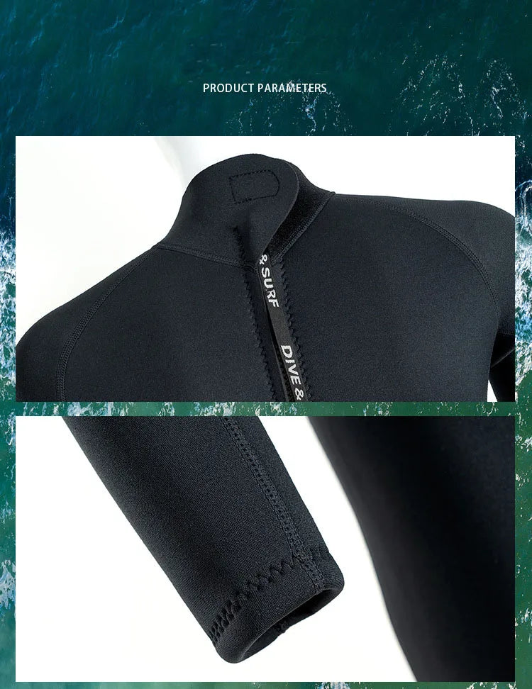 3MM Neoprene Wetsuit for Men – Full Body Diving & Surfing Suit
