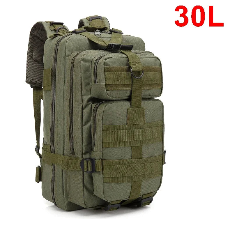 30/50L Tactical Backpack – MOLLE Survival Pack for Hiking, Travel & Hunting