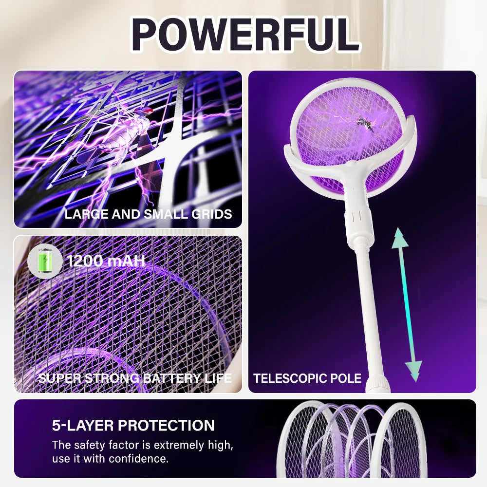 3500V 5-in-1 USB Rechargeable Killer Lamp – Bug Zapper &Mosquito  Swatter