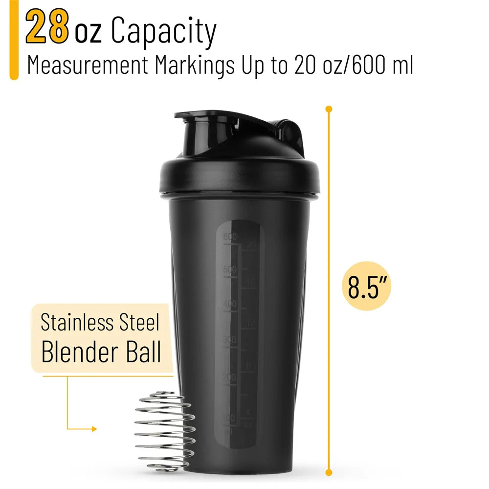 600ml Portable Protein Shaker Bottle – Fitness & Sports