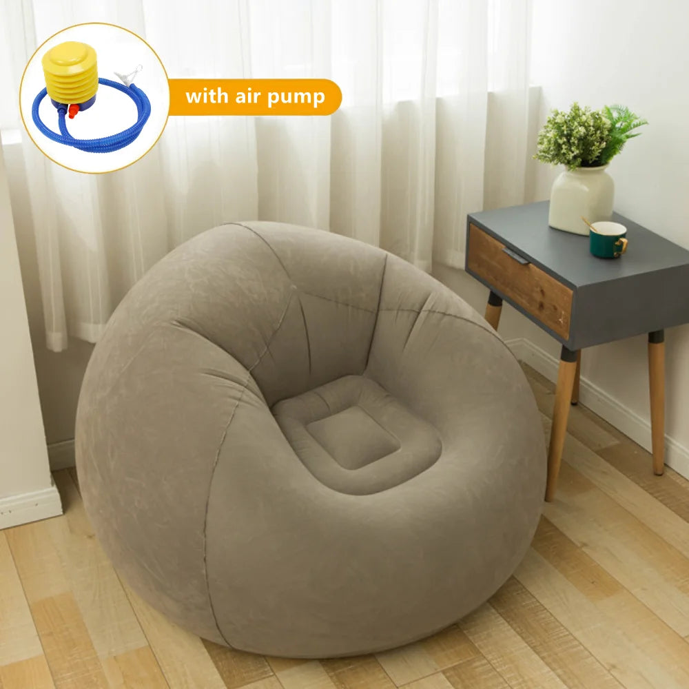 Large Inflatable PVC Lazy Sofa – Portable Lounger Bean Bag for Indoor & Outdoor