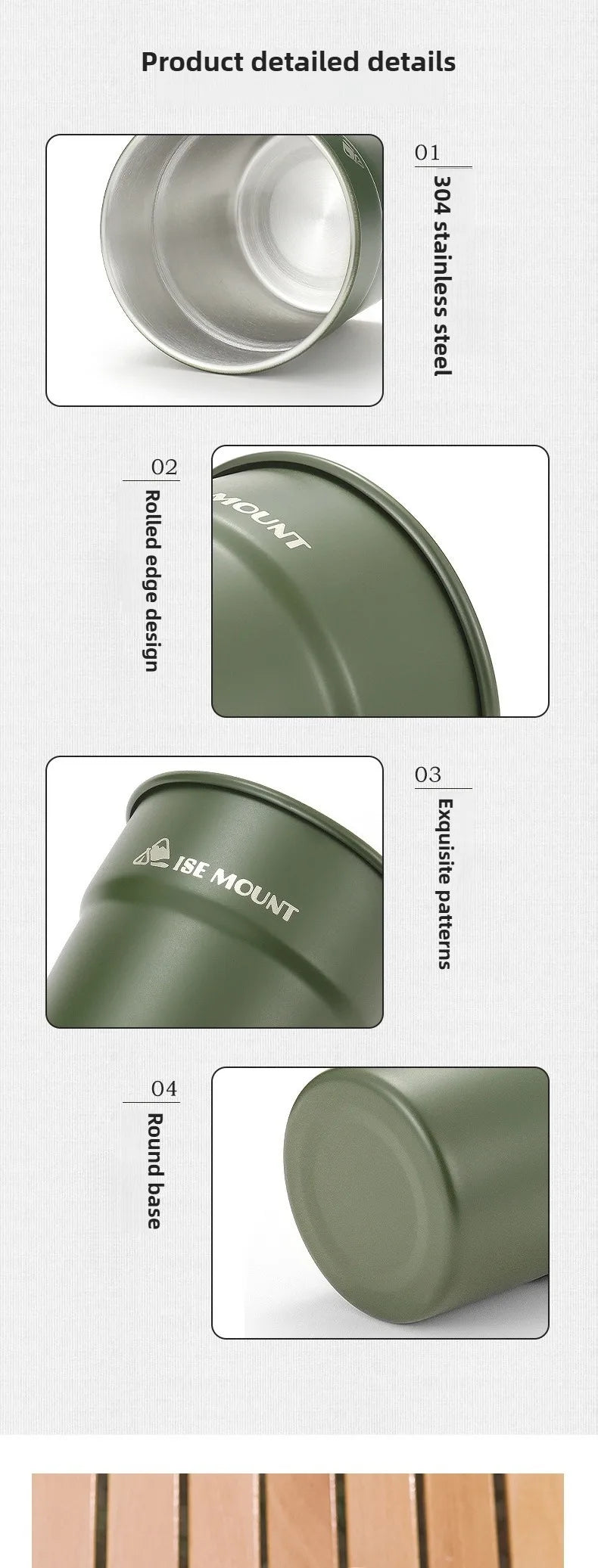 ISE MOUNT Stainless Steel Camping Cup with Storage Bag