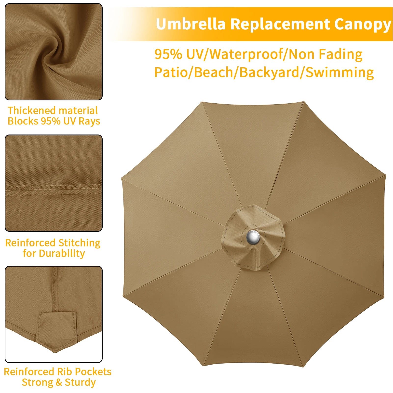 Replacement Parasol Canopy Cover with UV Protection
