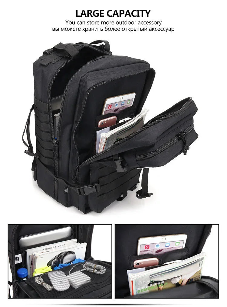 30/50L Tactical Backpack – MOLLE Survival Pack for Hiking, Travel & Hunting