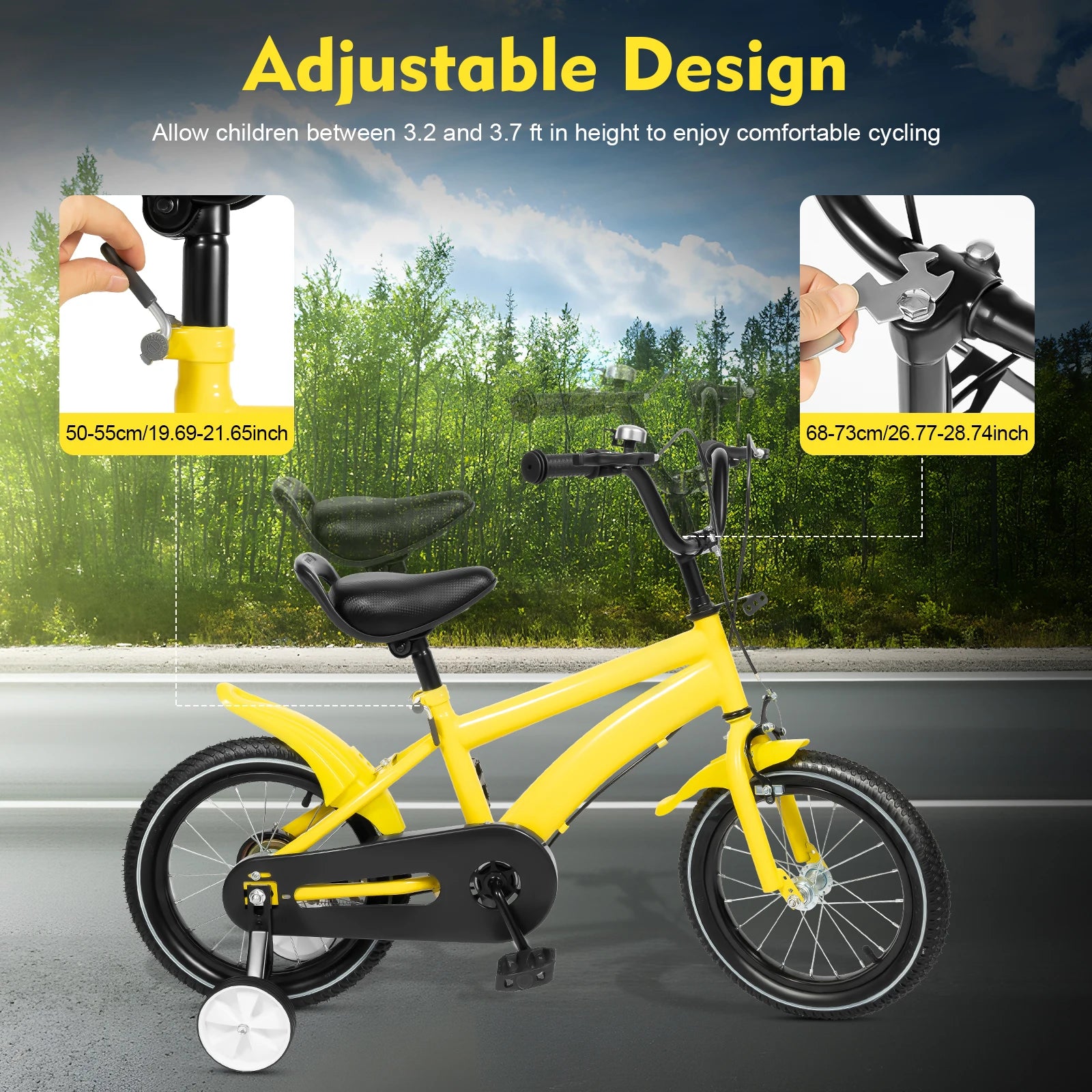 14-Inch Kids Bike with Training Wheels – Adjustable Bicycle for Boys & Girls Ages 2–5