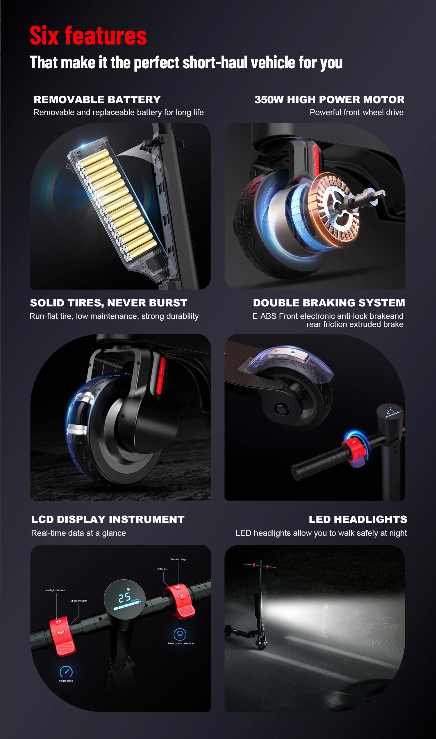 HX Foldable 350W Electric Scooter