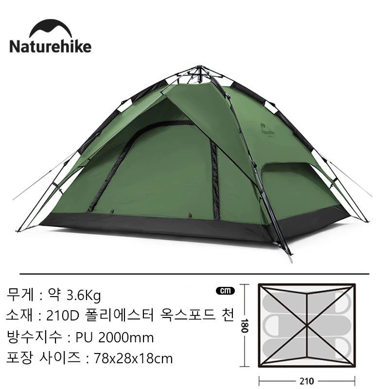Naturehike 3-Person One-Touch Camping Tent