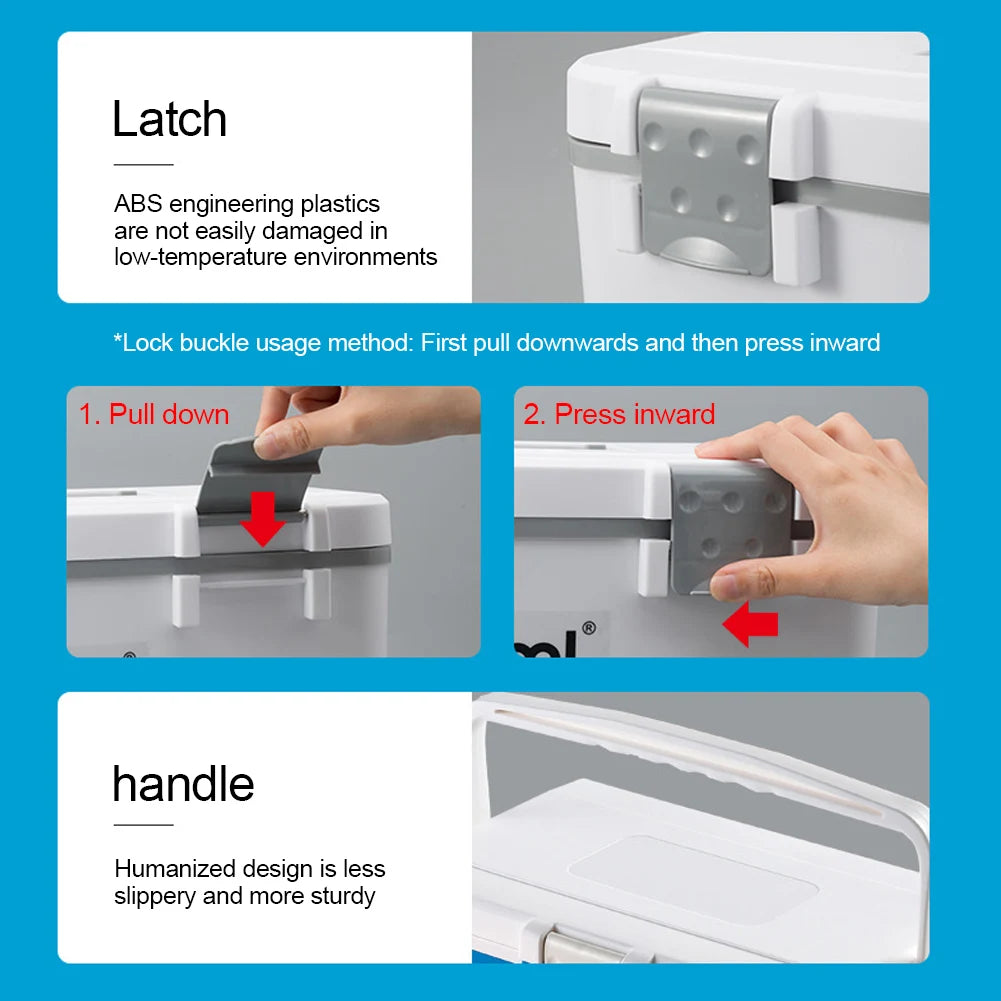 Portable Insulated Ice Cooler – 6/8/13L Hard Cooler with Handle