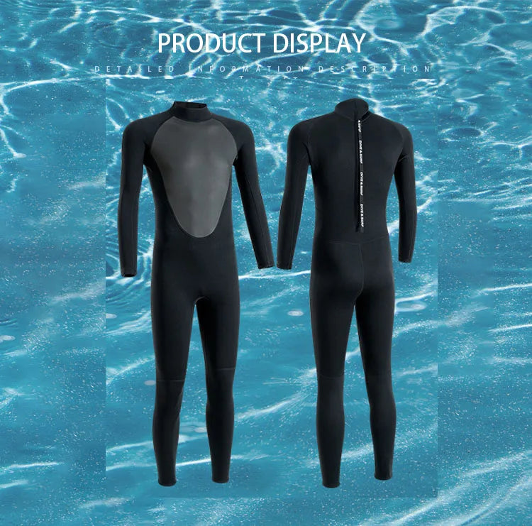 3MM Neoprene Wetsuit for Men – Full Body Diving & Surfing Suit