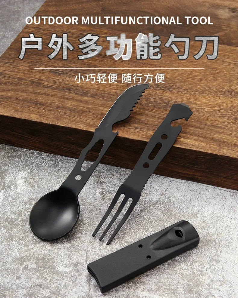 Multifunction Camping Knife & Tableware Set