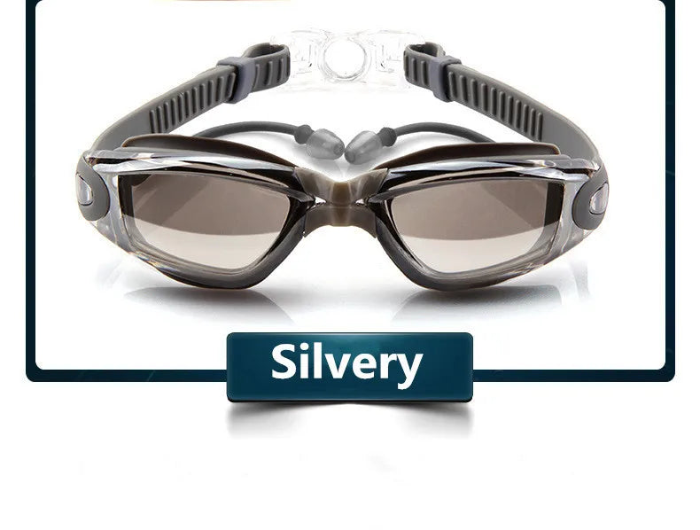 Adult Anti-Fog UV Swimming Goggles with Earplugs