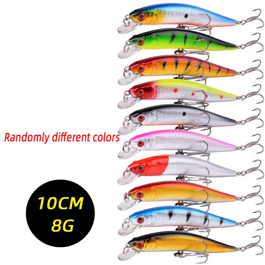 3/5/8-Piece Random Fishing Lure Set – Minnow Crankbait Artificial Bait Kit
