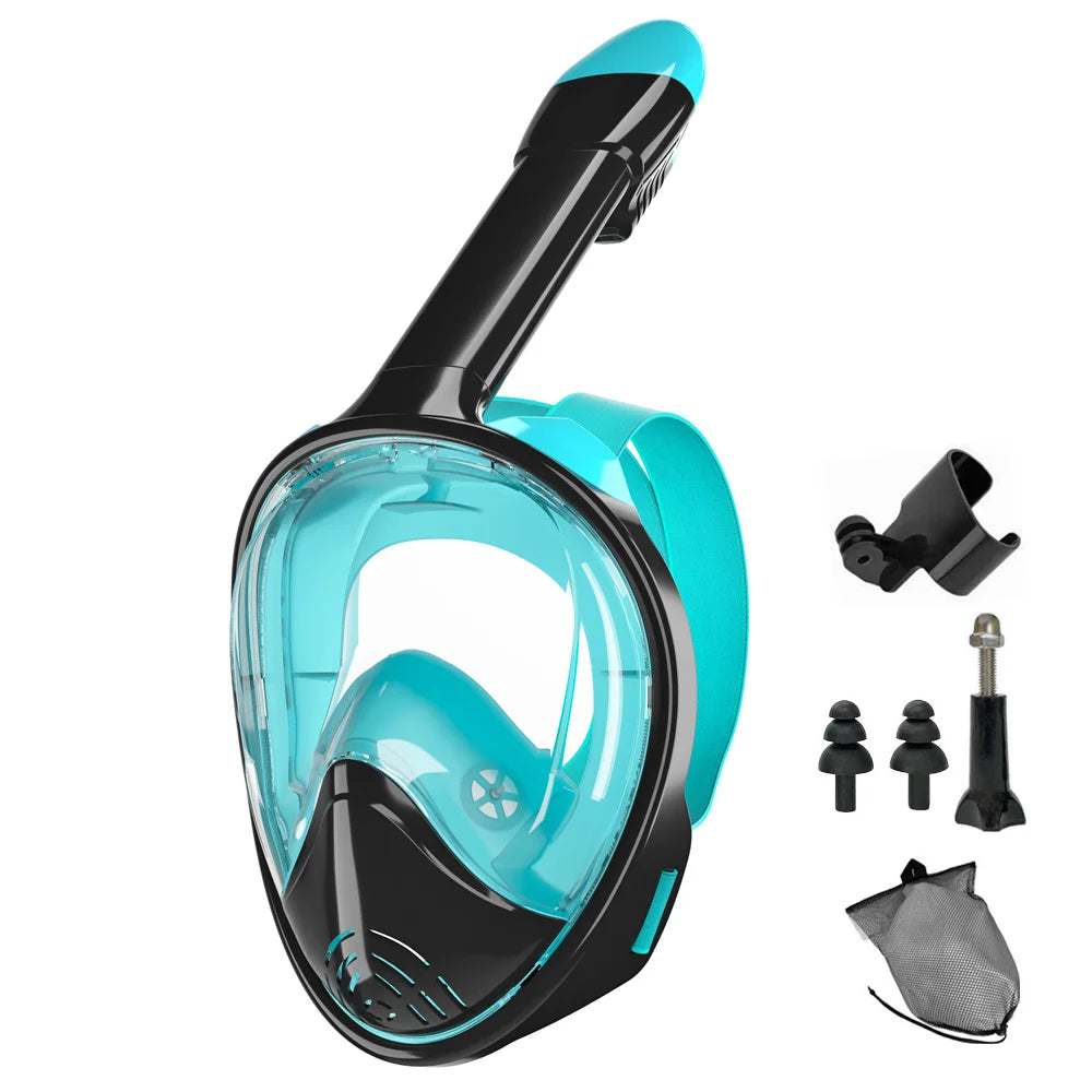 Professional Full-Face Snorkeling Mask – Anti-Fog Scuba Goggles for Kids & Adults