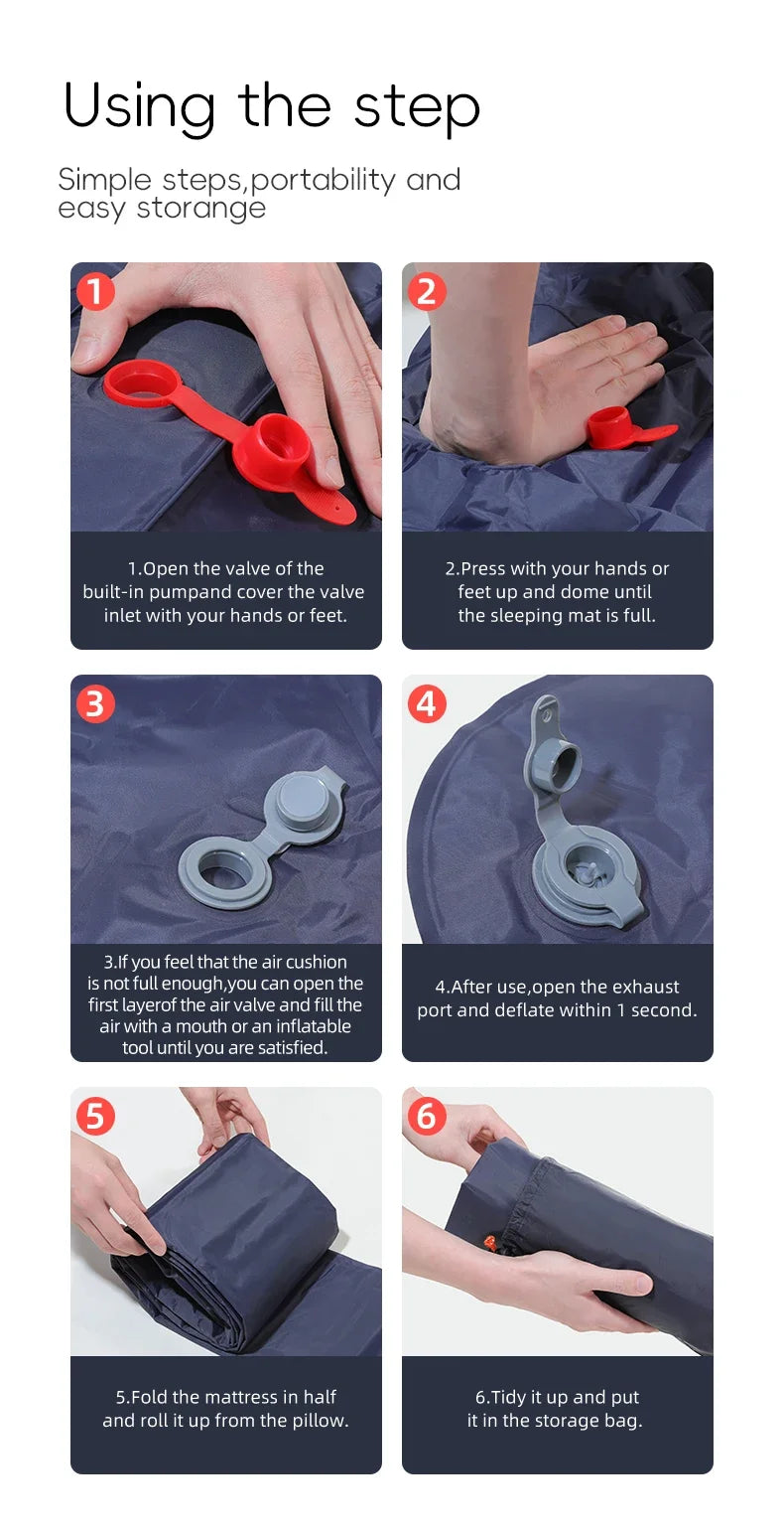 TARKA Self-Inflating Camping Mat – Air Cushion with Pillow for Hiking & Climbing