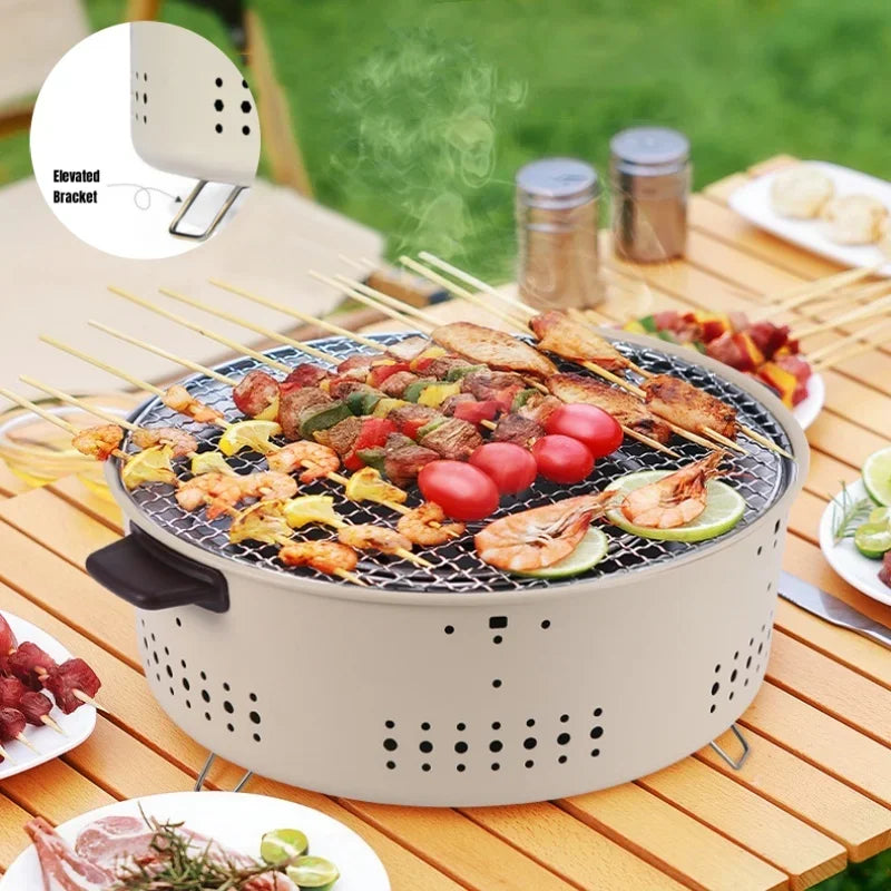Portable Korean Charcoal BBQ Grill – Stainless Steel Outdoor Camping Stove