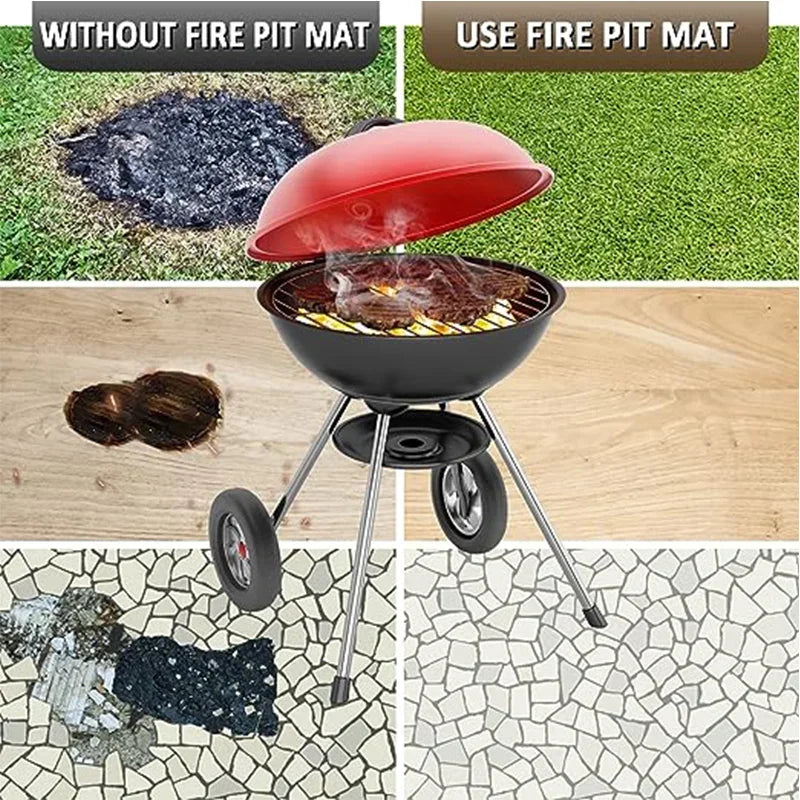 Fireproof BBQ Mat – High-Temp Grill Pit Protector for Camping & Outdoor Use