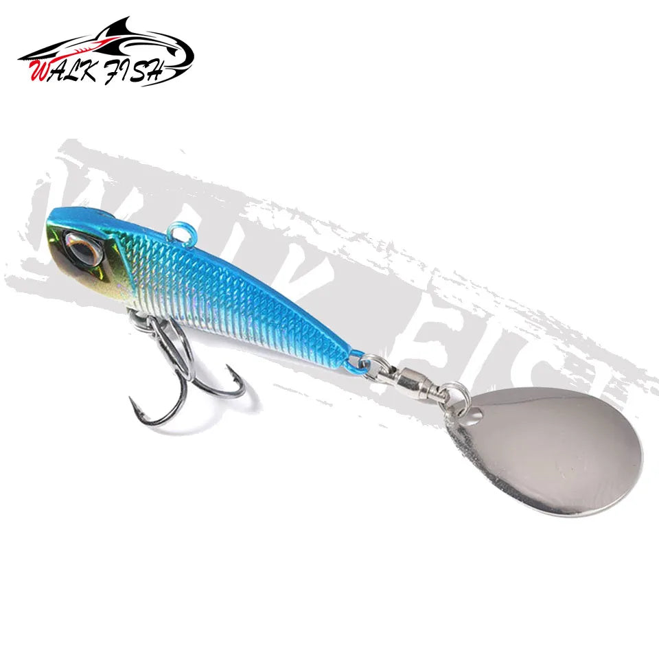 WALK FISH Metal Spinner Bait VIB Lure – 7g/11g/15g/21g Trolling Wobbler with Rotating Tail