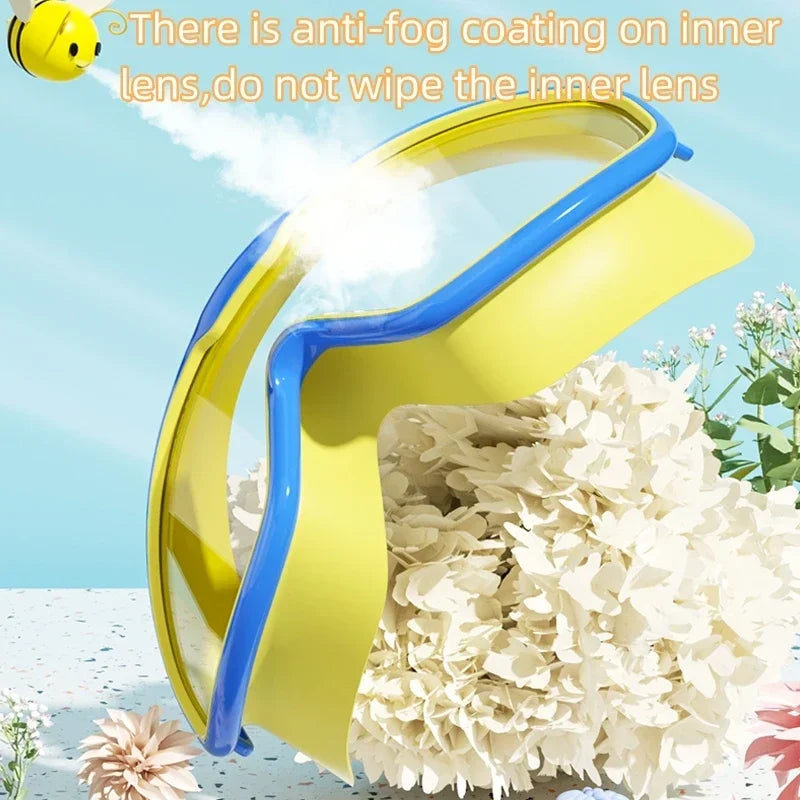 Big Frame Swimming Goggles with Earplugs – Anti-Fog, No-Leak, Wide View for Kids & Adults