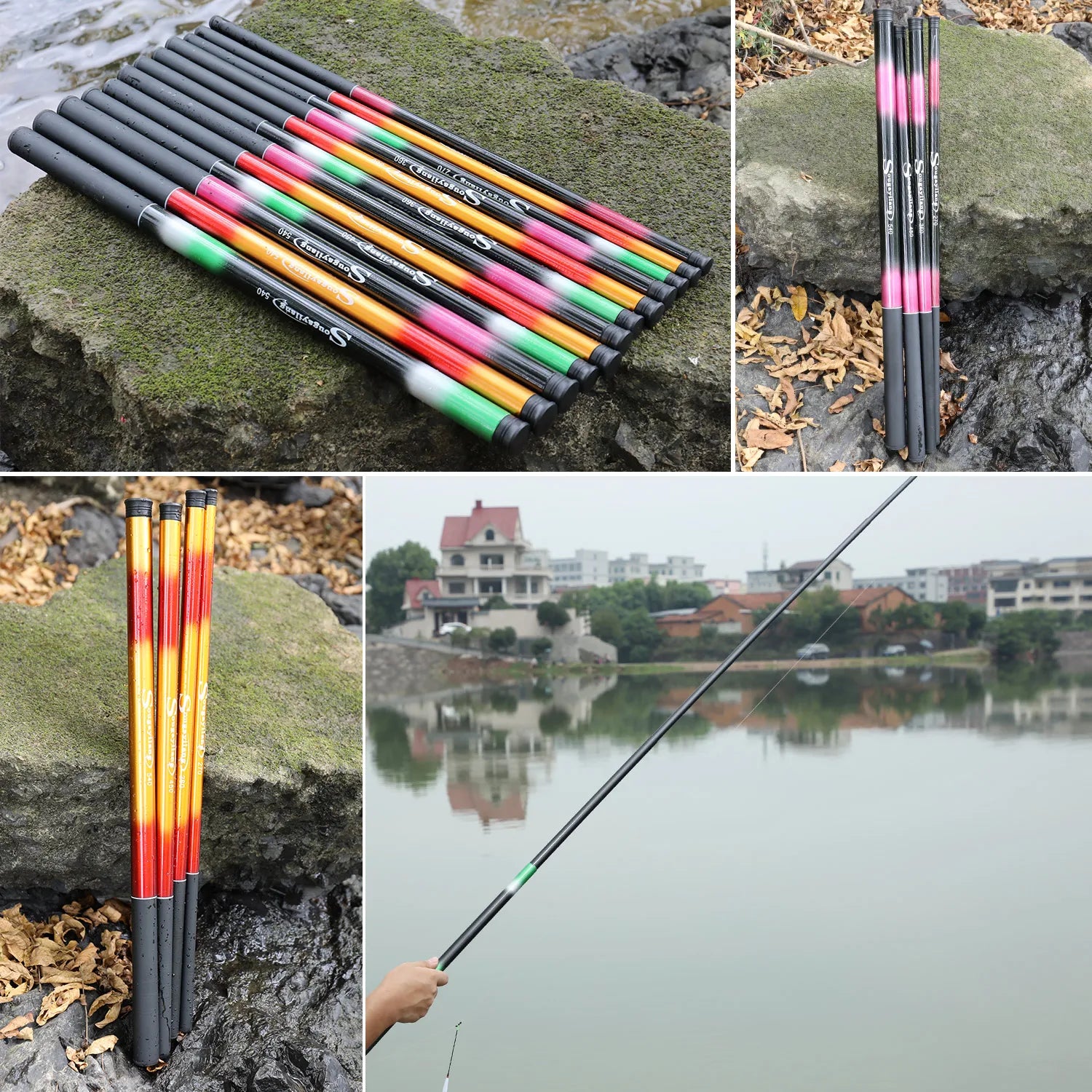 Sougayilang Fiberglass Telescopic Fishing Rod – 2.7m–5.4m Portable, Anti-Bending