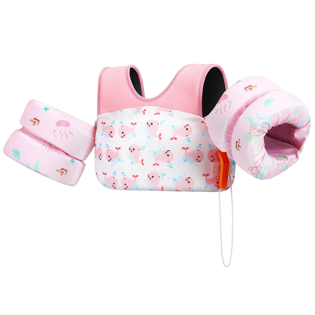 Children’s Swim Life Vest with Arm Floats & Whistle