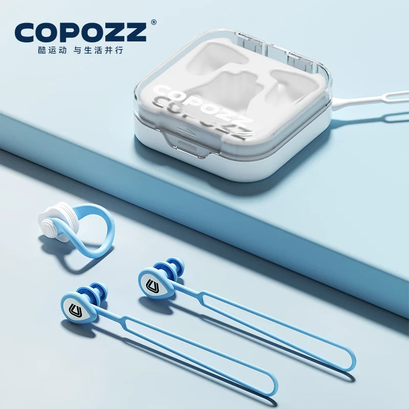 COPOZZ Silicone Swimming Earplugs & Nose Clip Set