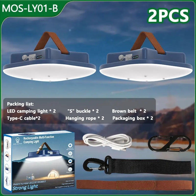 MOSLIGHTING 80W Solar Camping Lantern – Zoom Torch with Magnet & Strong LED Light