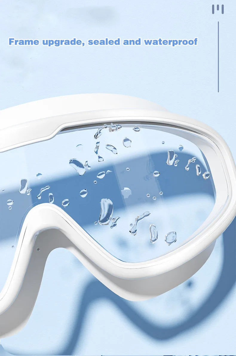 Large Frame Waterproof HD Swimming Goggles with Earplugs – For Adults & Kids