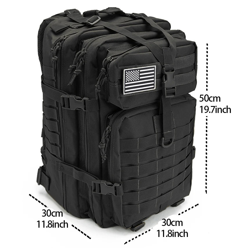 30/50L Tactical Backpack – MOLLE Survival Pack for Hiking, Travel & Hunting