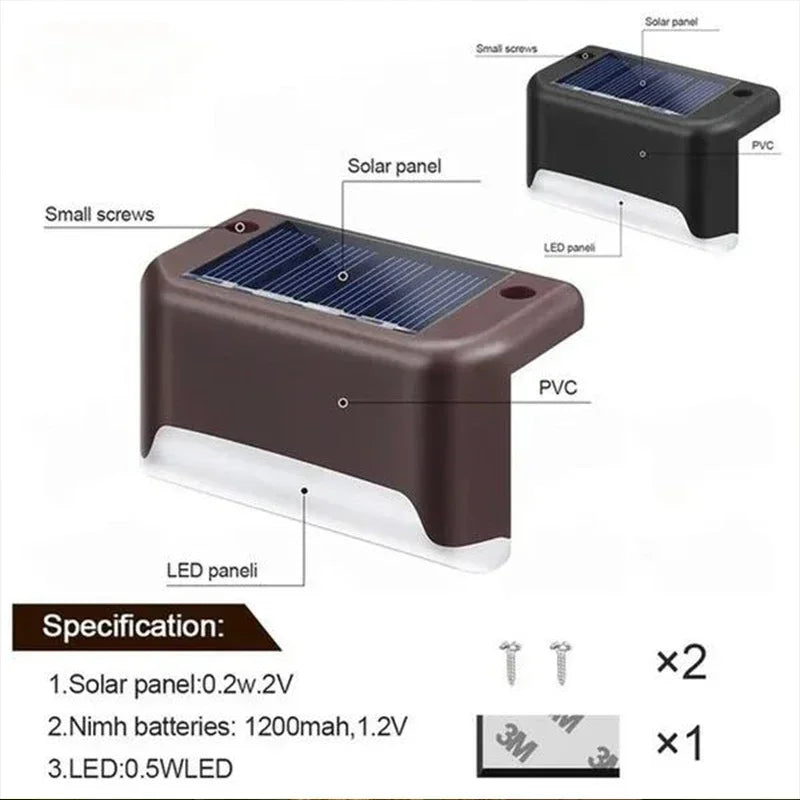 1/4/8/12Pcs Solar LED Step Lights – Waterproof Outdoor Deck & Stair Lamps for Garden, Patio, and Pathway Decor