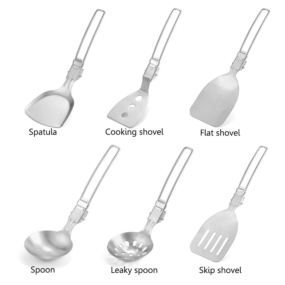 Folding Spatula Spoon – Stainless Steel Outdoor Cooking Tool