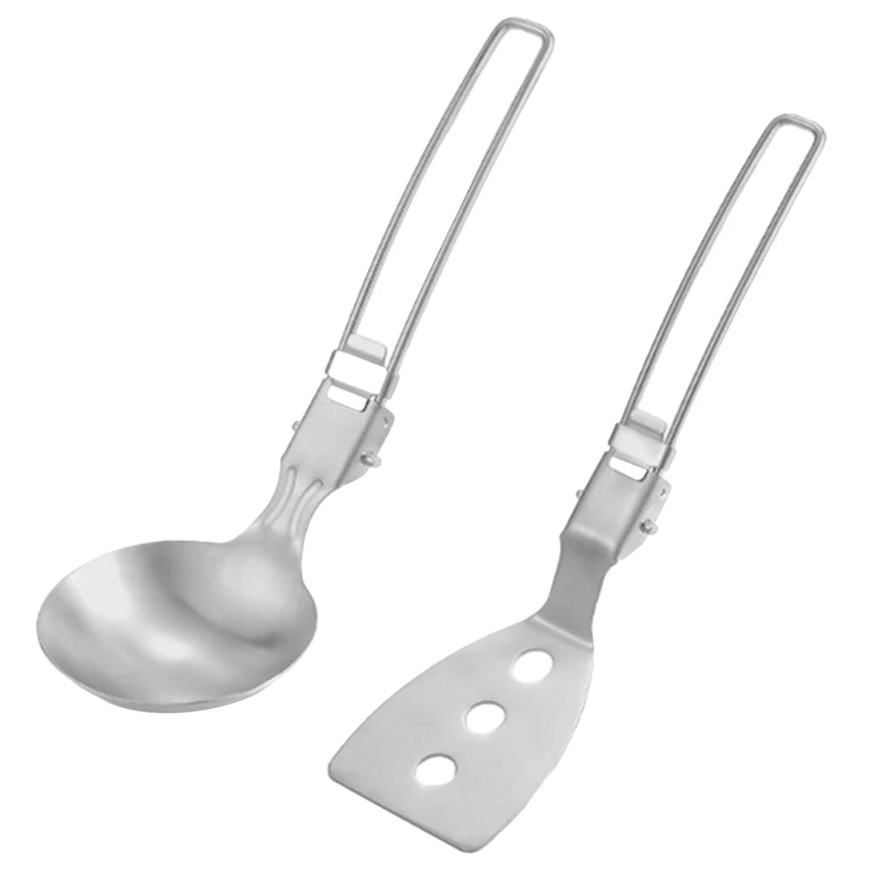 Folding Spatula Spoon – Stainless Steel Outdoor Cooking Tool