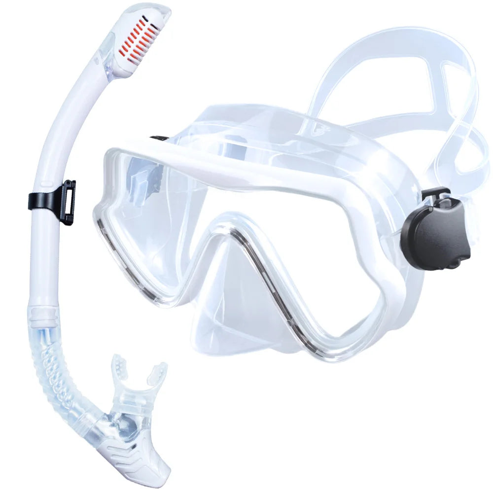 Adult Scuba Diving Mask & Snorkel Set – Tempered Glass Panoramic View