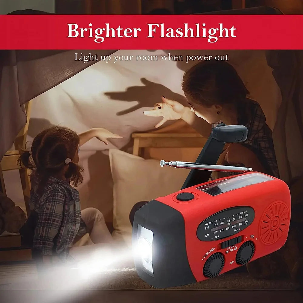 Solar Hand Crank Camping Light with AM/FM Radio