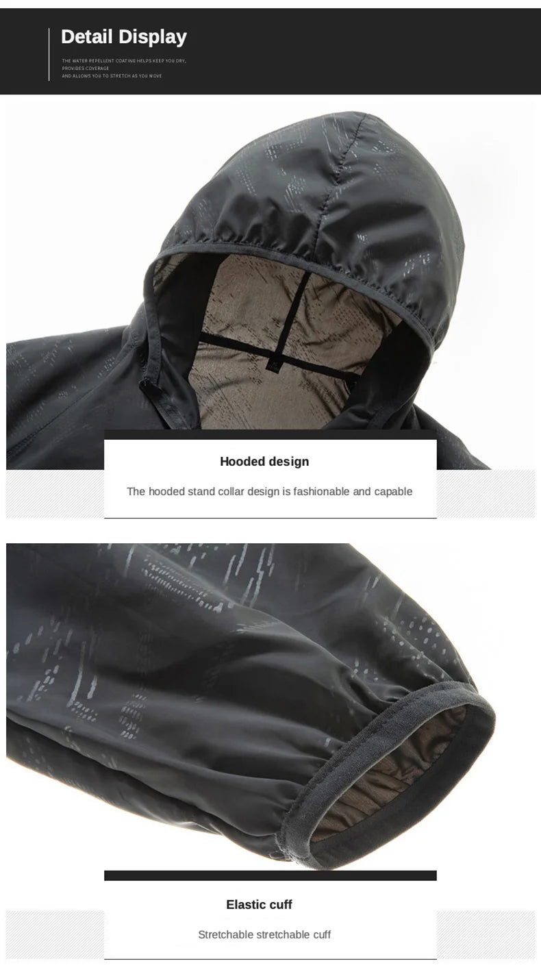 JNLN Waterproof Camping Rain Jacket – Quick-Dry Windbreaker with Pockets