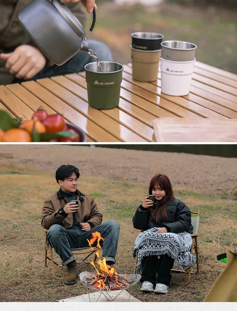 ISE MOUNT Stainless Steel Camping Cup with Storage Bag