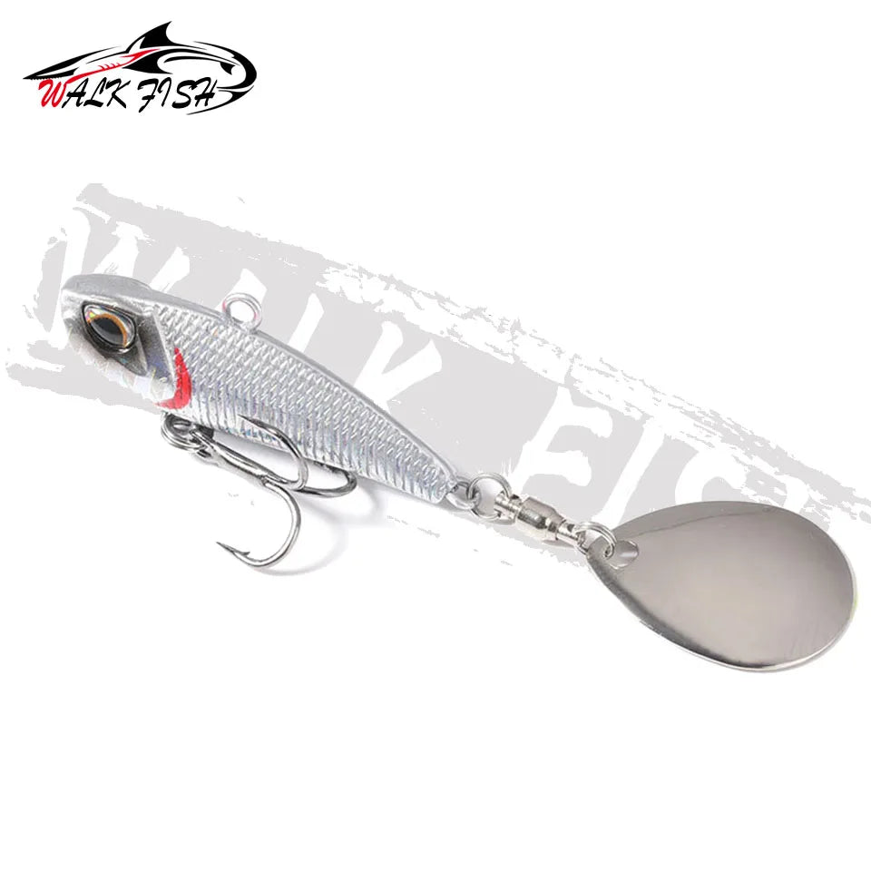 WALK FISH Metal Spinner Bait VIB Lure – 7g/11g/15g/21g Trolling Wobbler with Rotating Tail