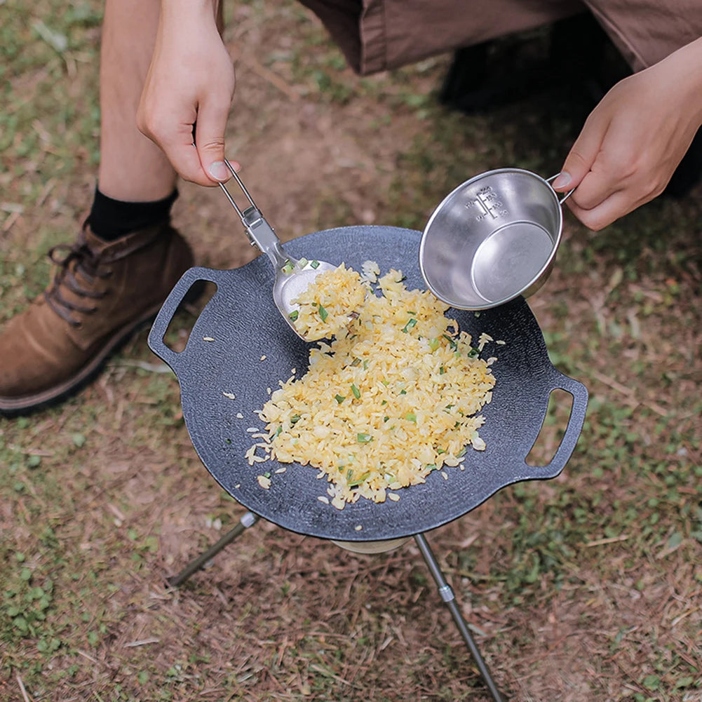 Folding Spatula Spoon – Stainless Steel Outdoor Cooking Tool