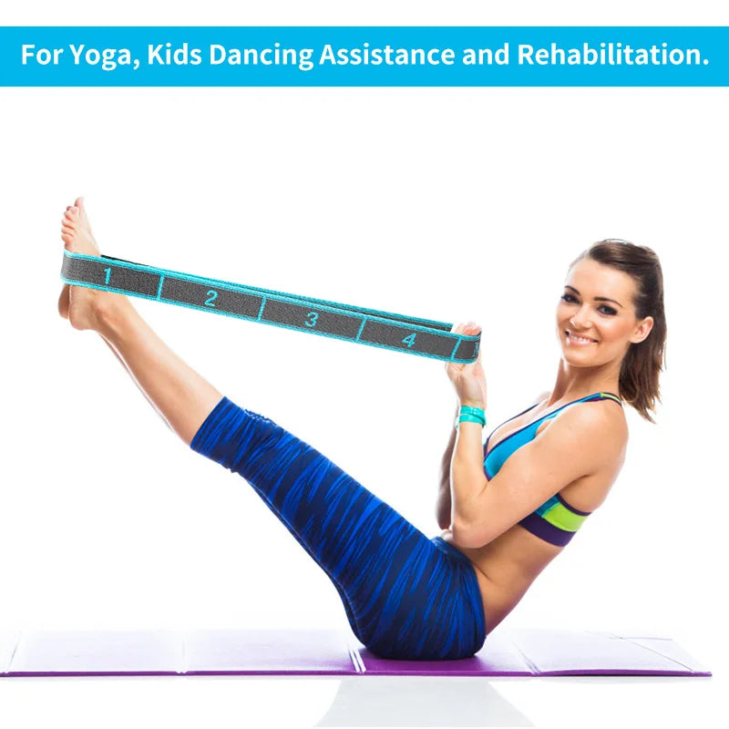 Elastic Yoga Stretching Strap with Loops – Multi-Sport Flexibility Band