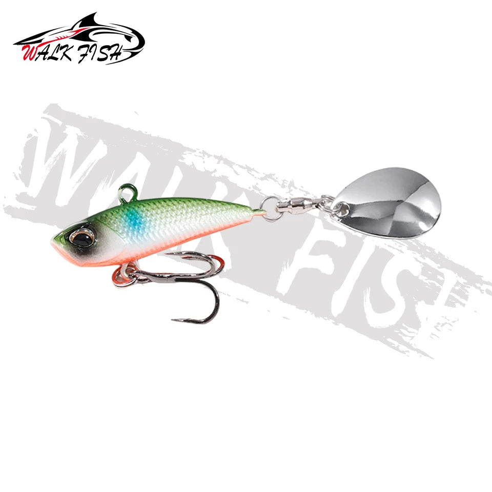 WALK FISH Metal Spinner Bait VIB Lure – 7g/11g/15g/21g Trolling Wobbler with Rotating Tail