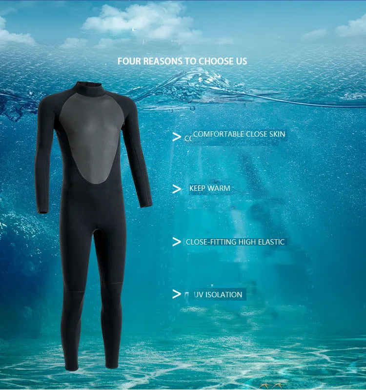 3MM Neoprene Wetsuit for Men – Full Body Diving & Surfing Suit