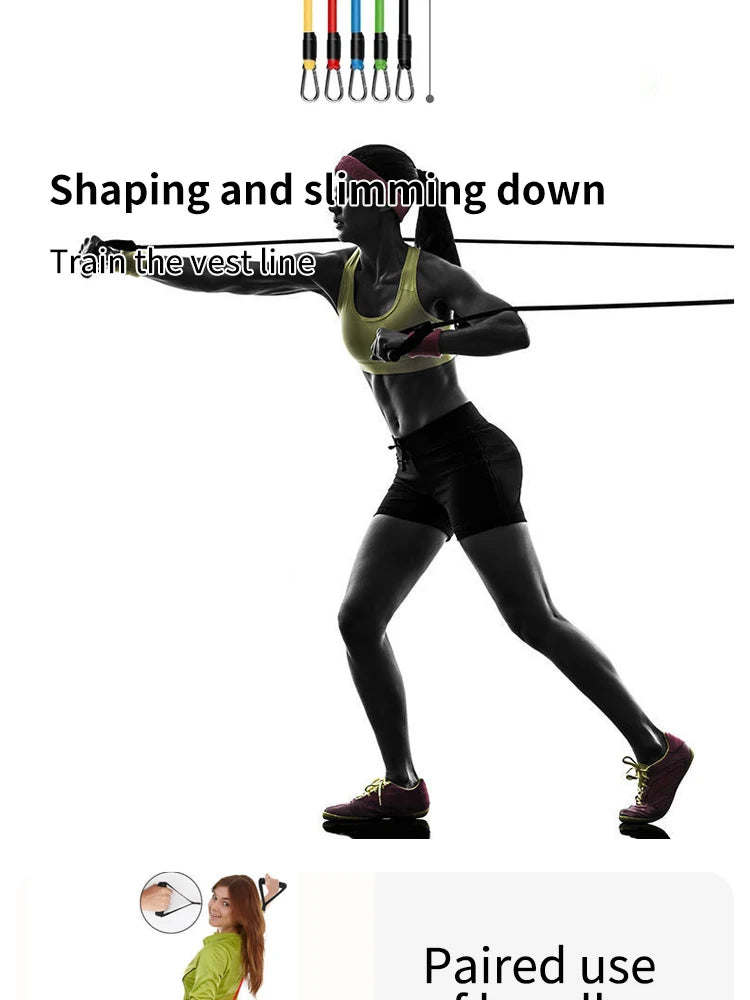 11-Piece TPE Resistance Band Set with Handles & Accessories