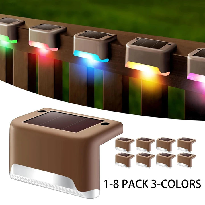 LED Solar Step Lights – Waterproof Outdoor Fence & Garden Pathway Lamps (1-8 Pack)