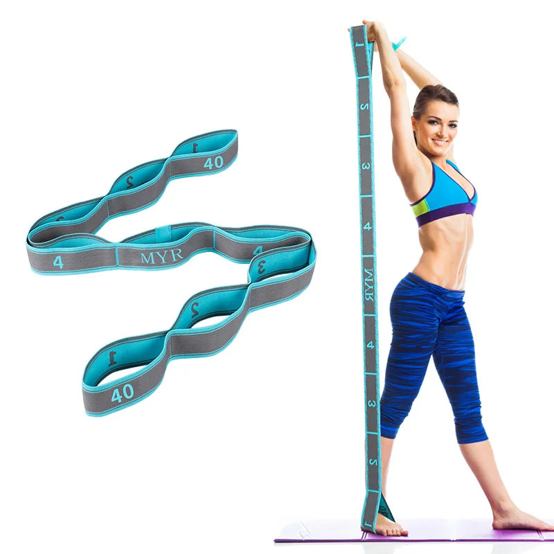 Elastic Yoga Stretching Strap with Loops – Multi-Sport Flexibility Band