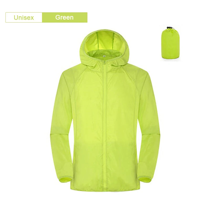 JNLN Waterproof Camping Rain Jacket – Quick-Dry Windbreaker with Pockets