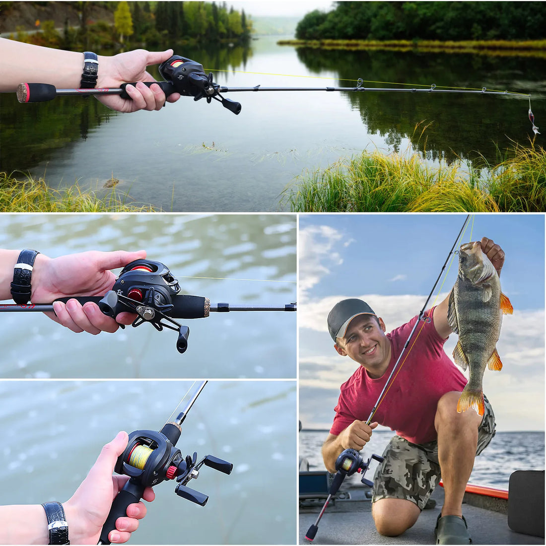 Sougayilang Baitcasting Combo Kit – 5-Section Rod + 7.2:1 Reel
