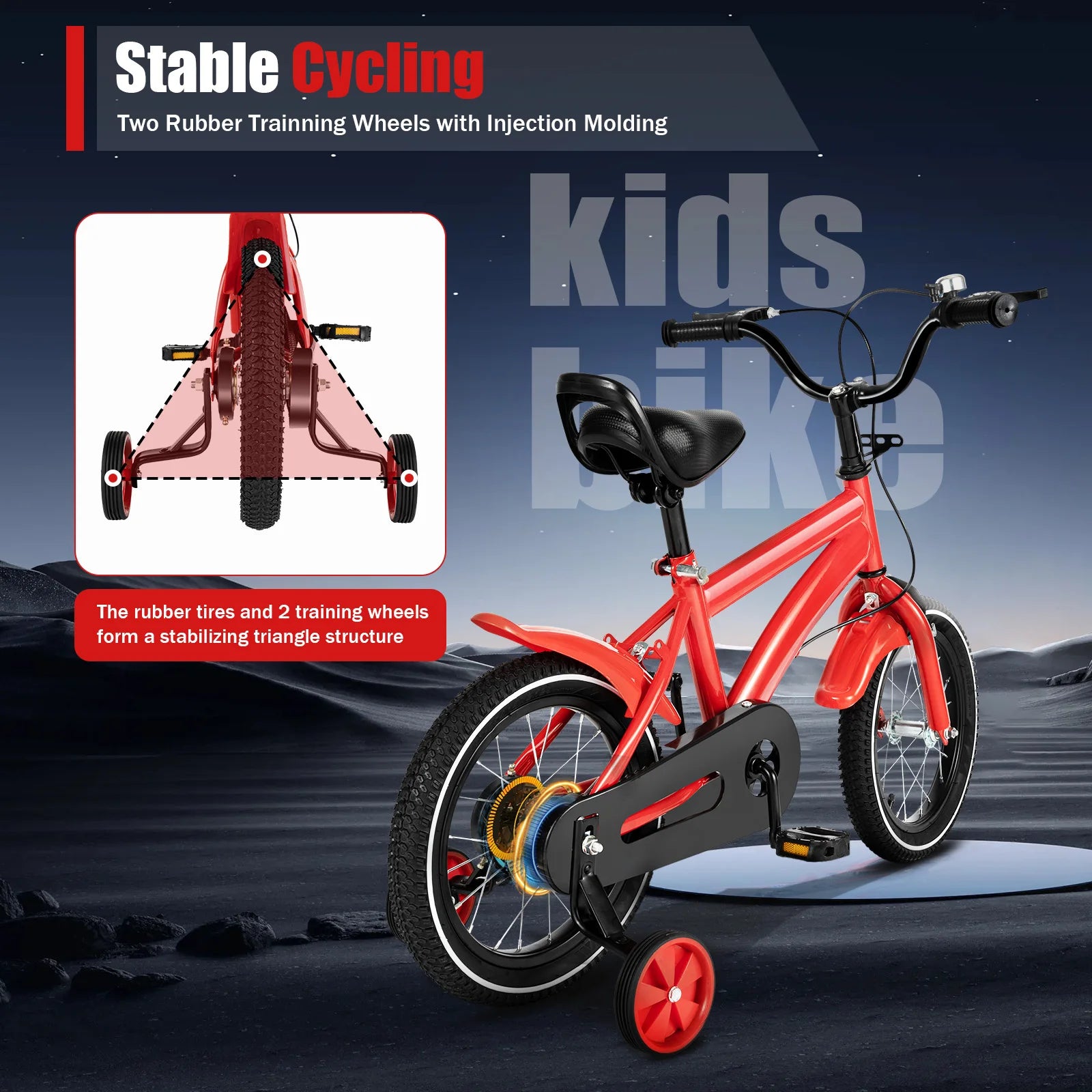 14-Inch Kids Bike with Training Wheels – Adjustable Bicycle for Boys & Girls Ages 2–5