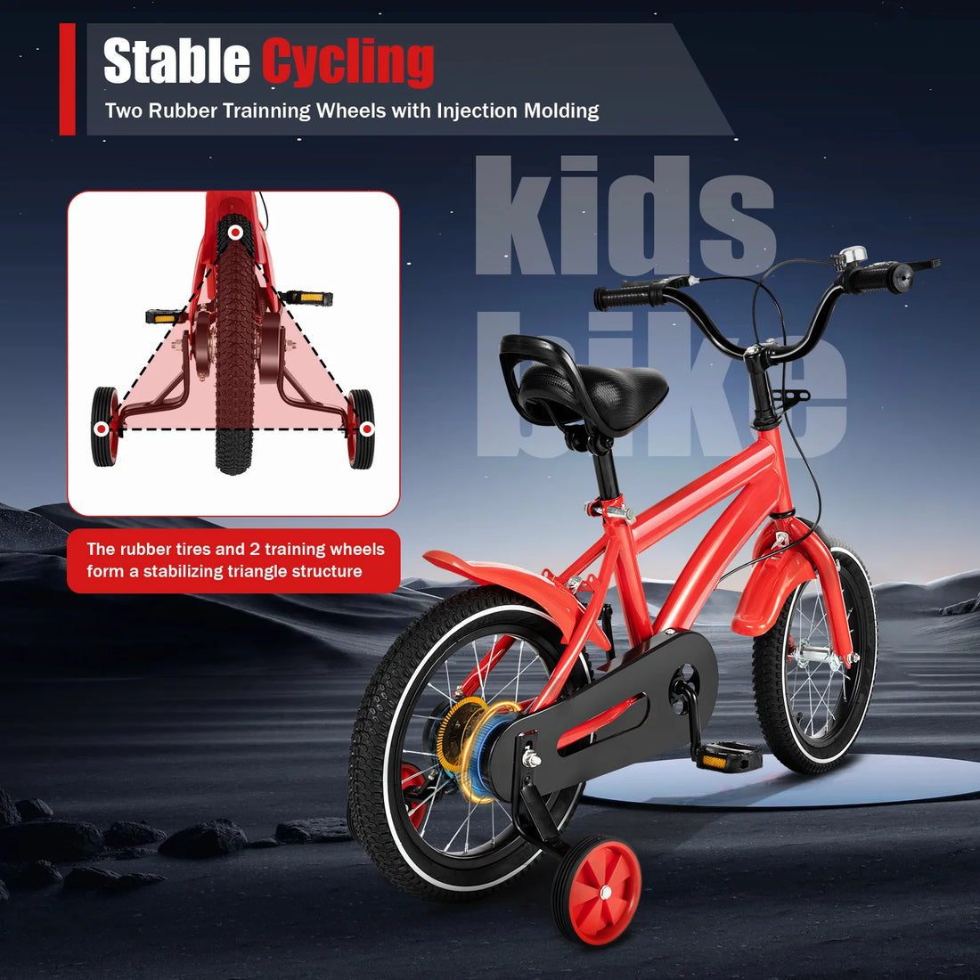 14-Inch Kids Bike with Training Wheels – Adjustable Bicycle for Boys & Girls Ages 2–5