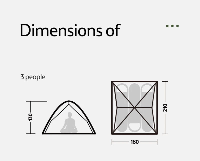 Naturehike 3-Person One-Touch Camping Tent